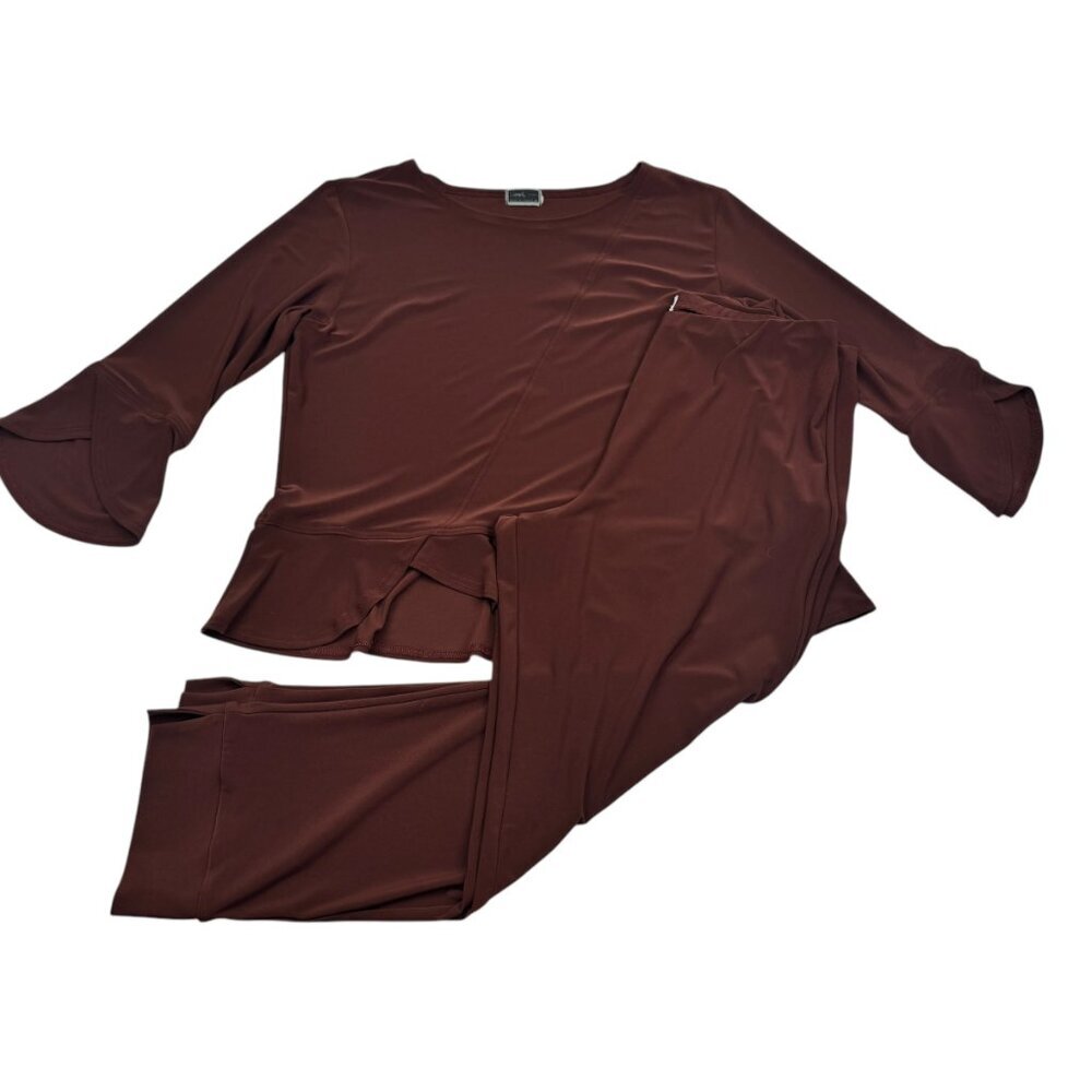 Sympli Minimalist/Artsy/Unique Brown Two Piece Pants/Top Set Women's Size 8